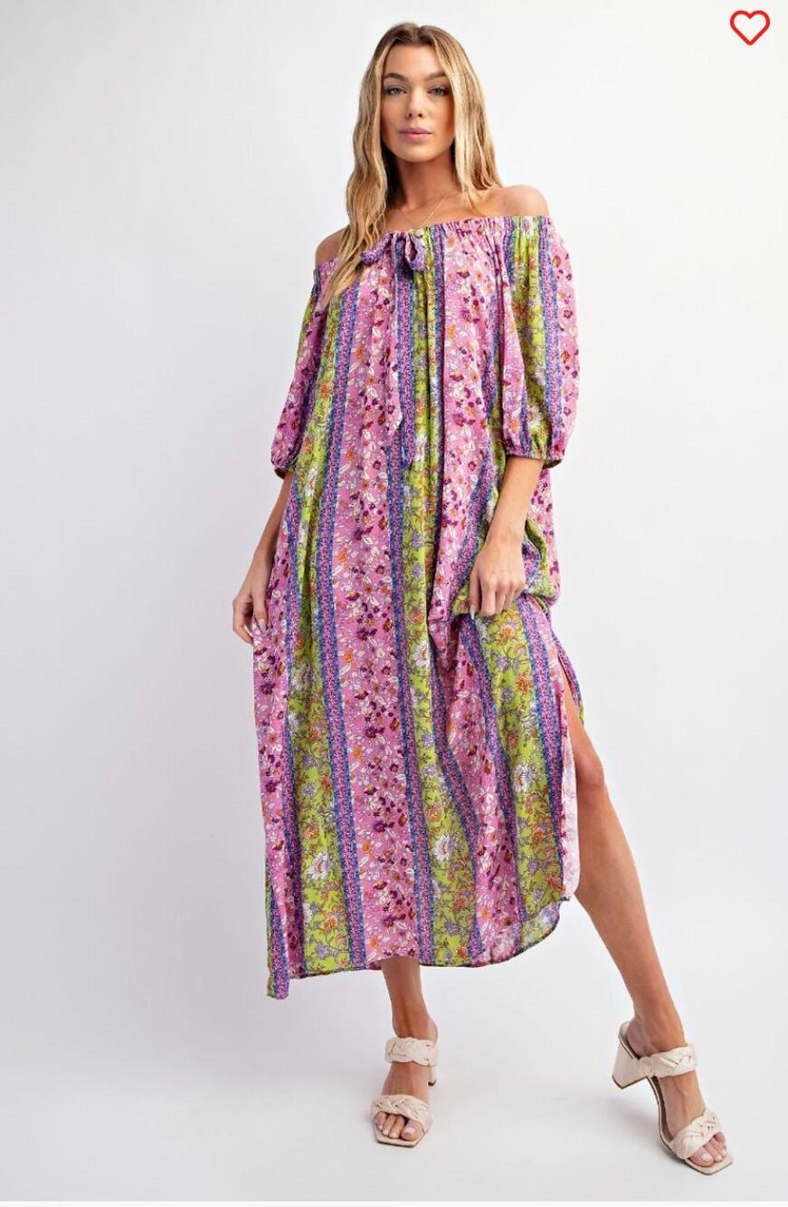 Easel - Printed Gauze Midi Dress - Large